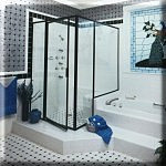 Black 793 with Buttress Glass Shower Door